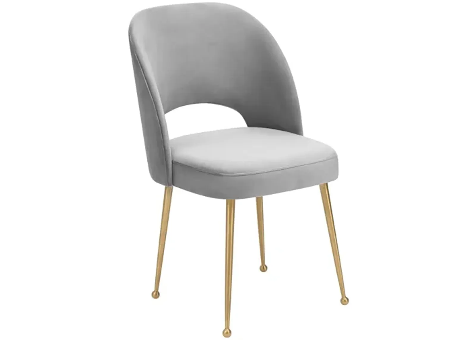 Swell Light Grey Velvet Chair