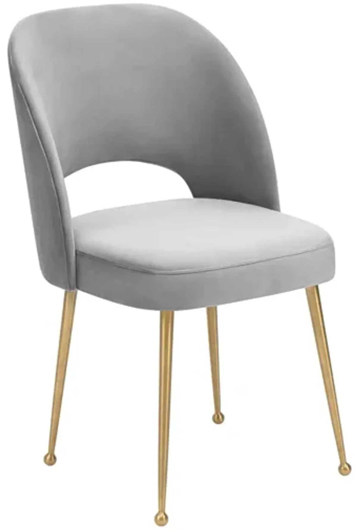 Swell Light Grey Velvet Chair