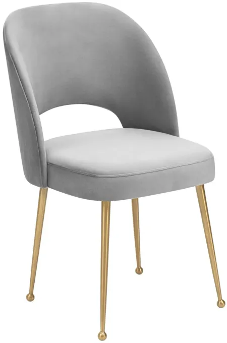 Swell Light Grey Velvet Chair
