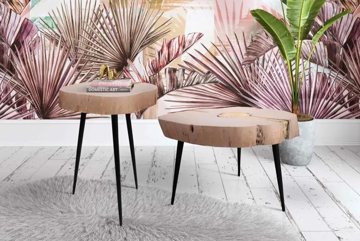 Timber Pink and Brass Coffee Table