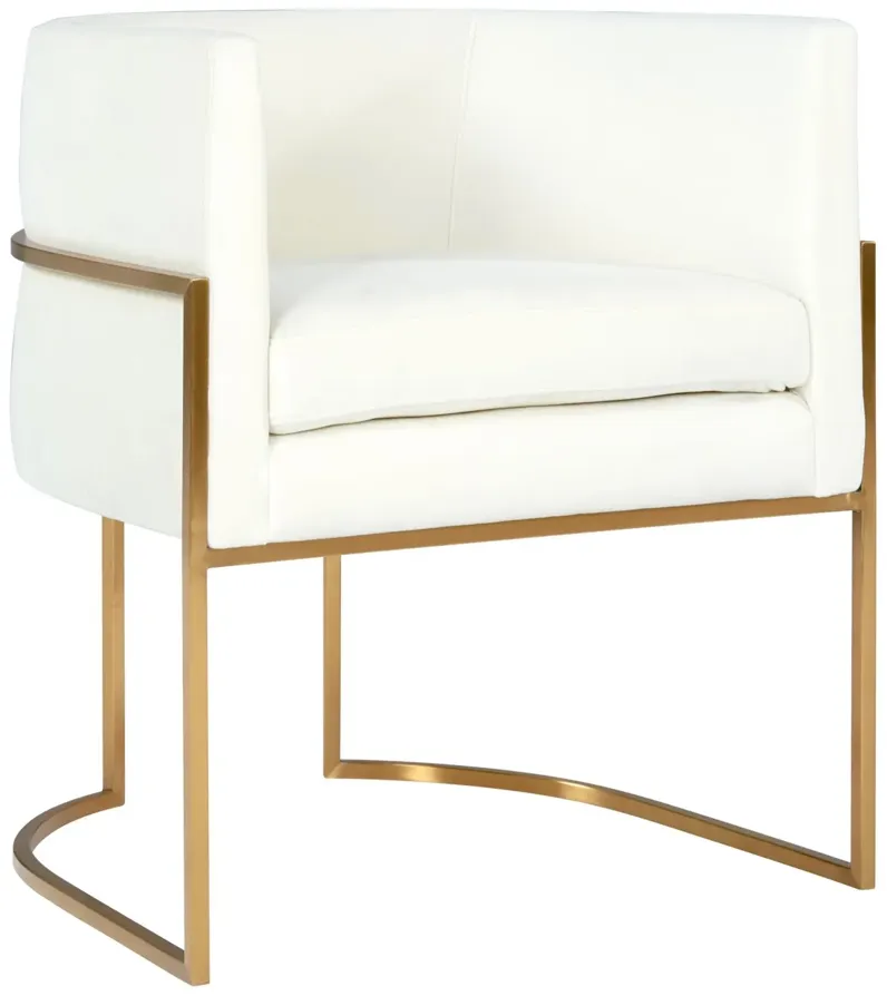 Giselle Cream Velvet Dining Chair Gold Leg