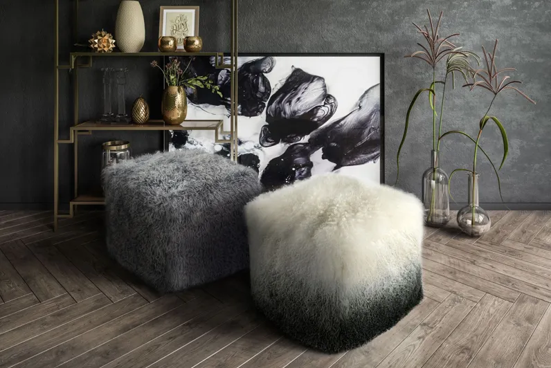 Tibetan Sheep Grey Pouf