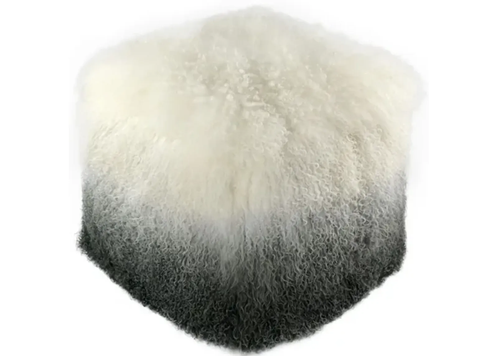 Tibetan Sheep White to Grey Pouf