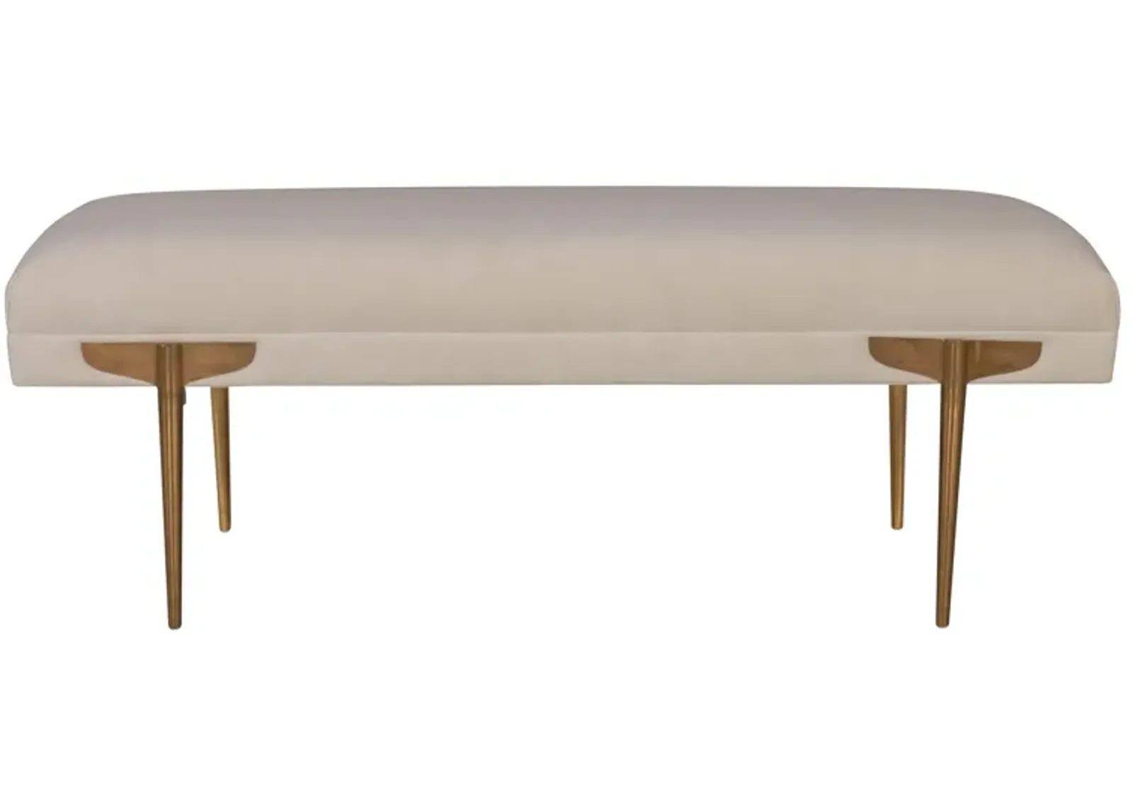 Brno White Waived Velvet Bench