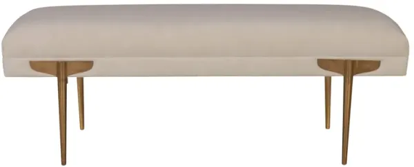Brno White Waived Velvet Bench