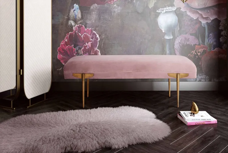 Brno Mauve Velvet Bench