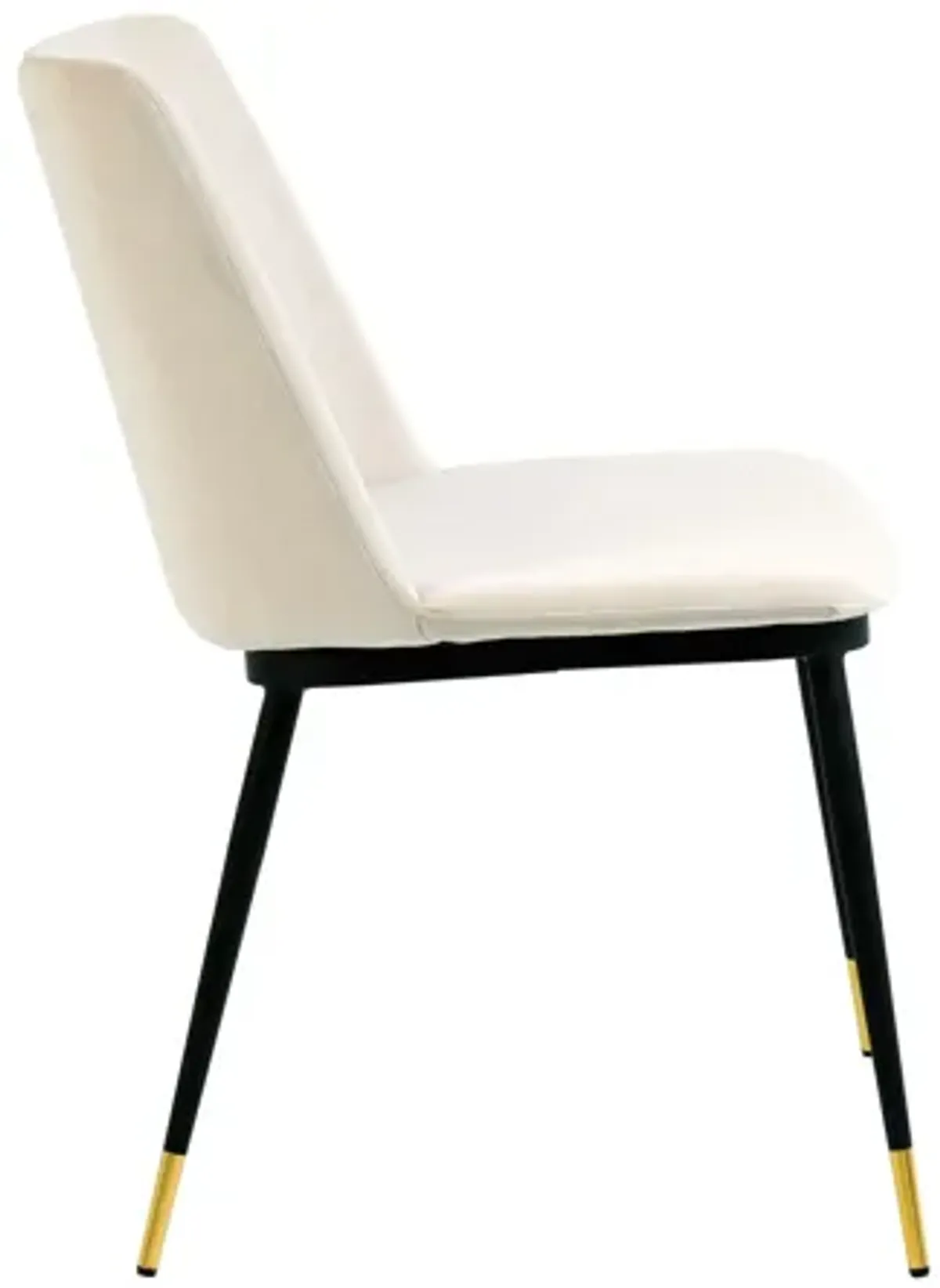 Evora Cream Velvet Chair - Gold Legs (Set of 2)