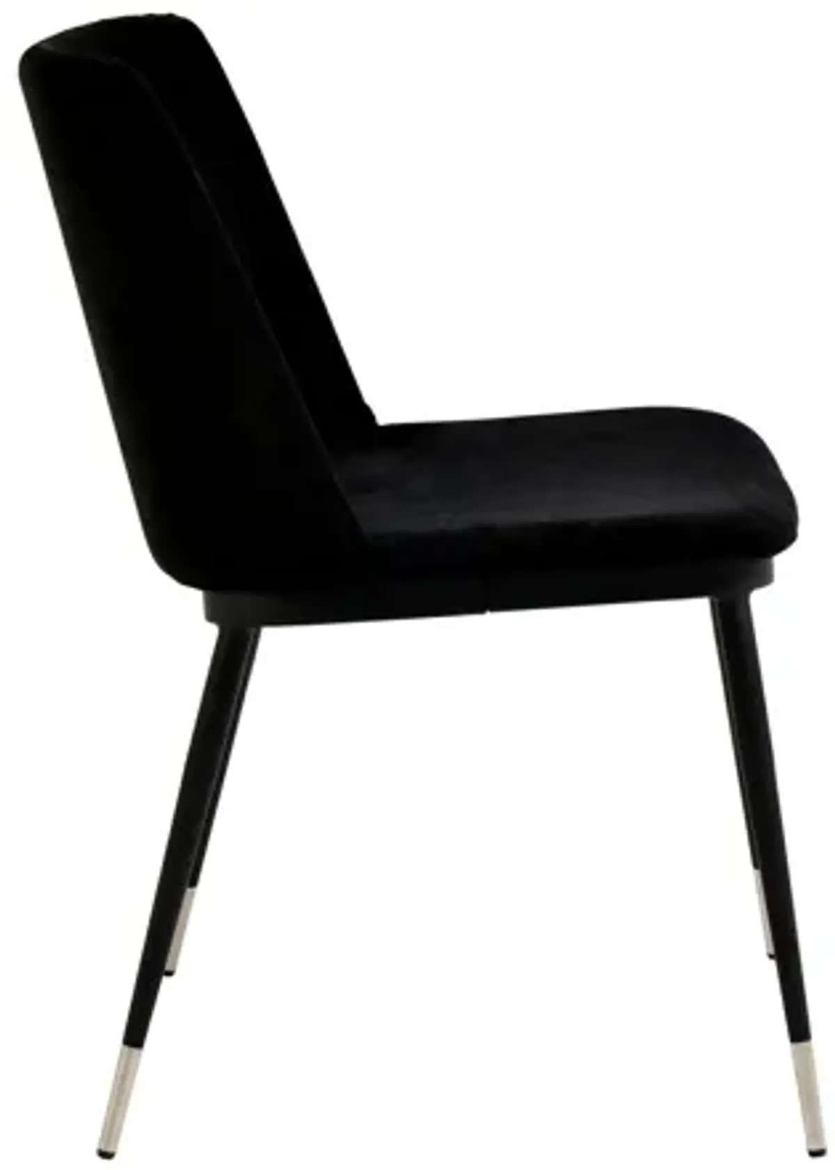 Evora Black Velvet Chair - Silver Legs (Set of 2)