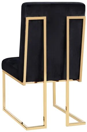 Akiko Black Velvet Chair - Set of 2