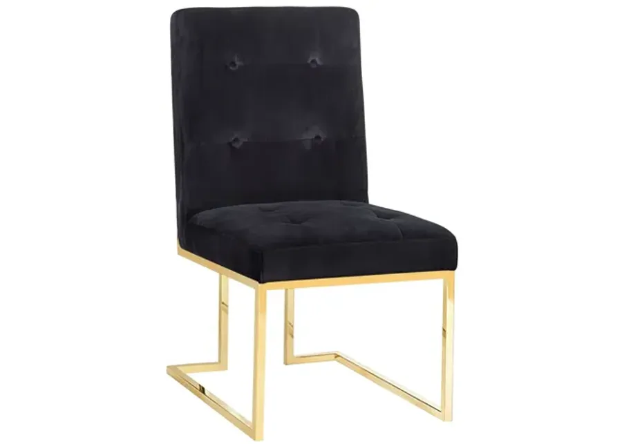 Akiko Black Velvet Chair - Set of 2