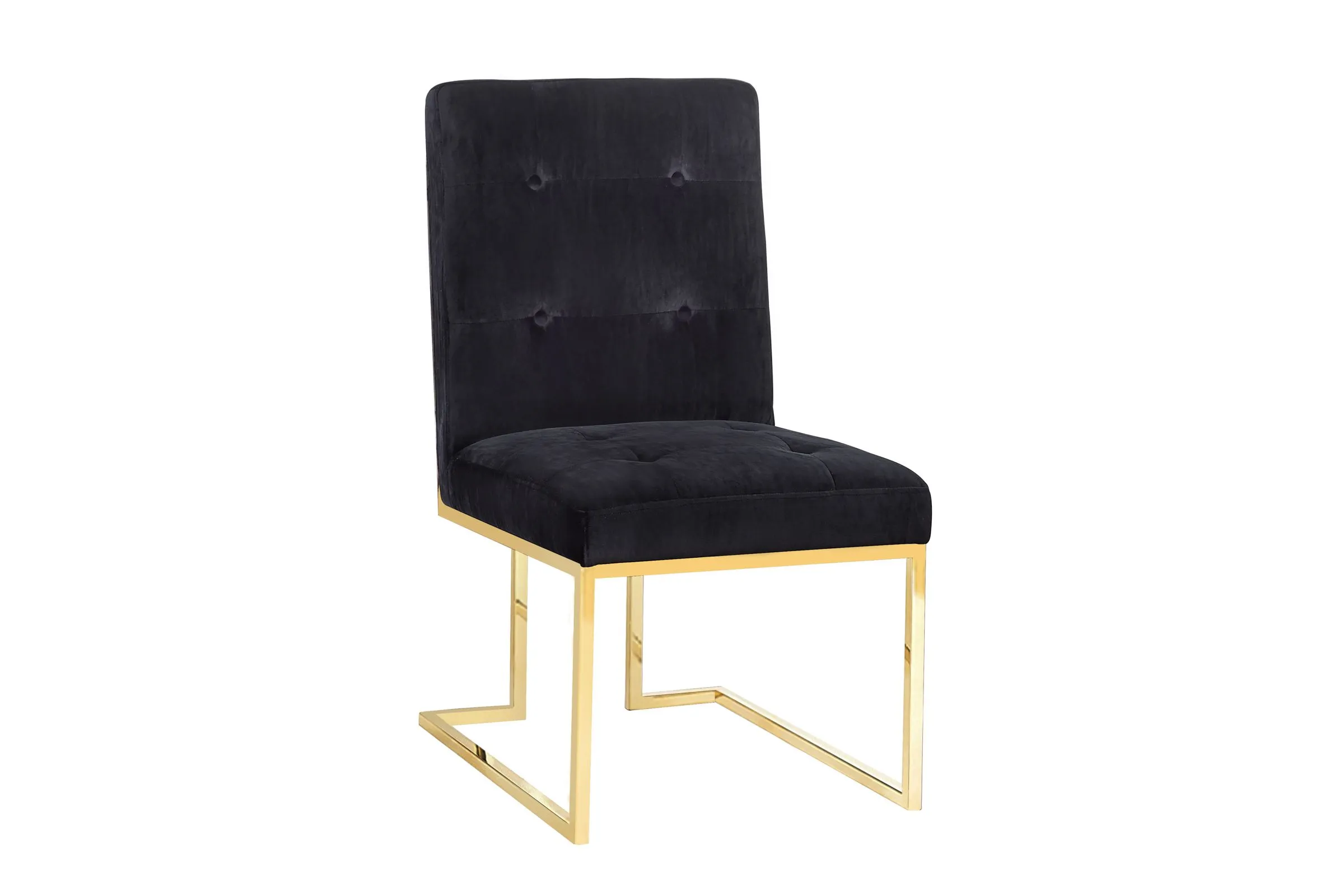 Akiko Black Velvet Chair - Set of 2