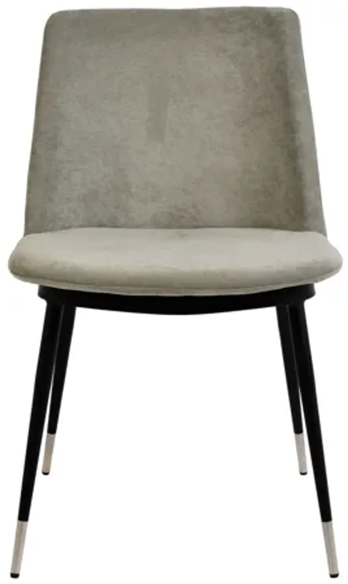 Evora Grey Velvet Chair - Silver Legs (Set of 2)