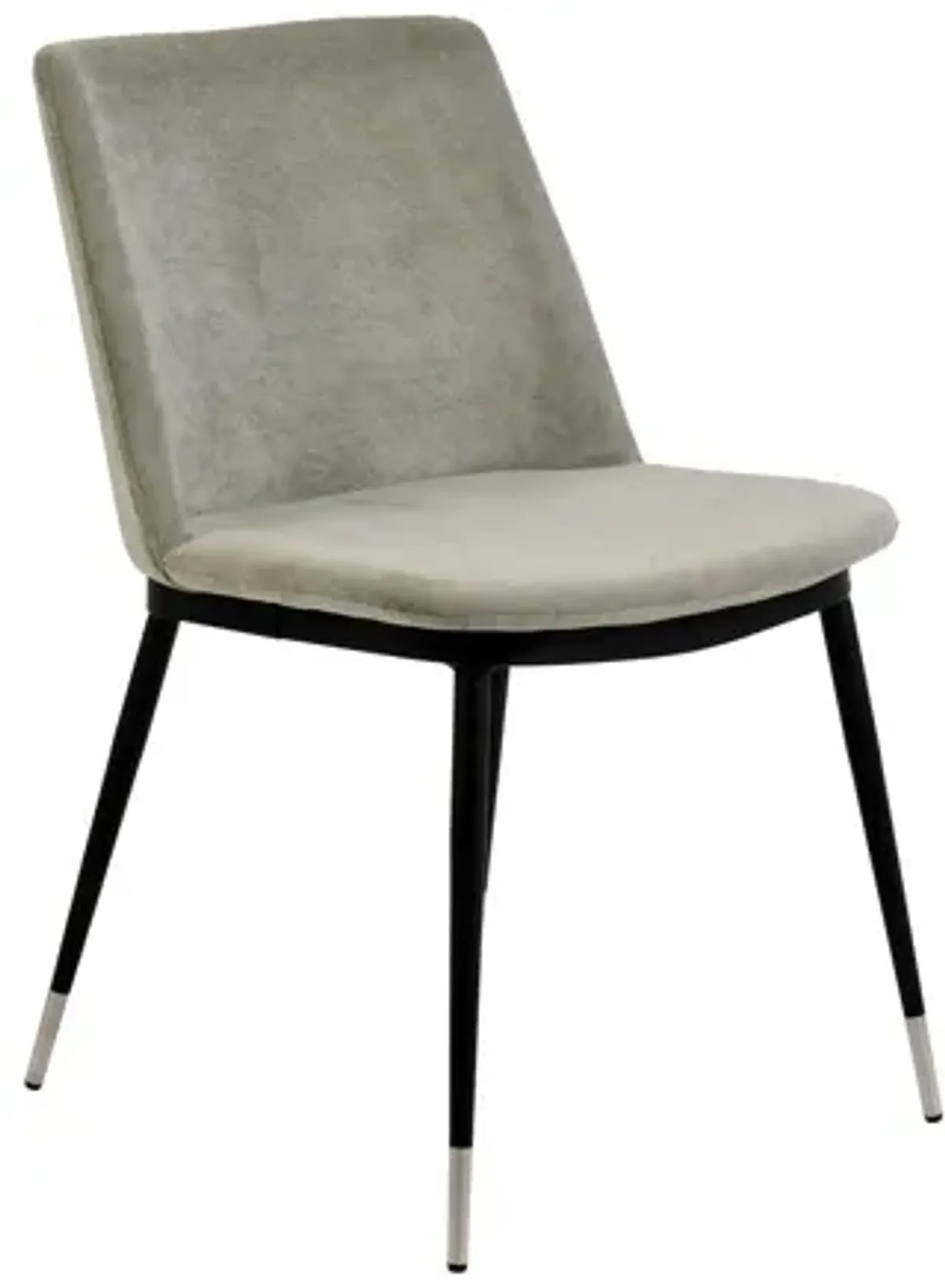 Evora Grey Velvet Chair - Silver Legs (Set of 2)