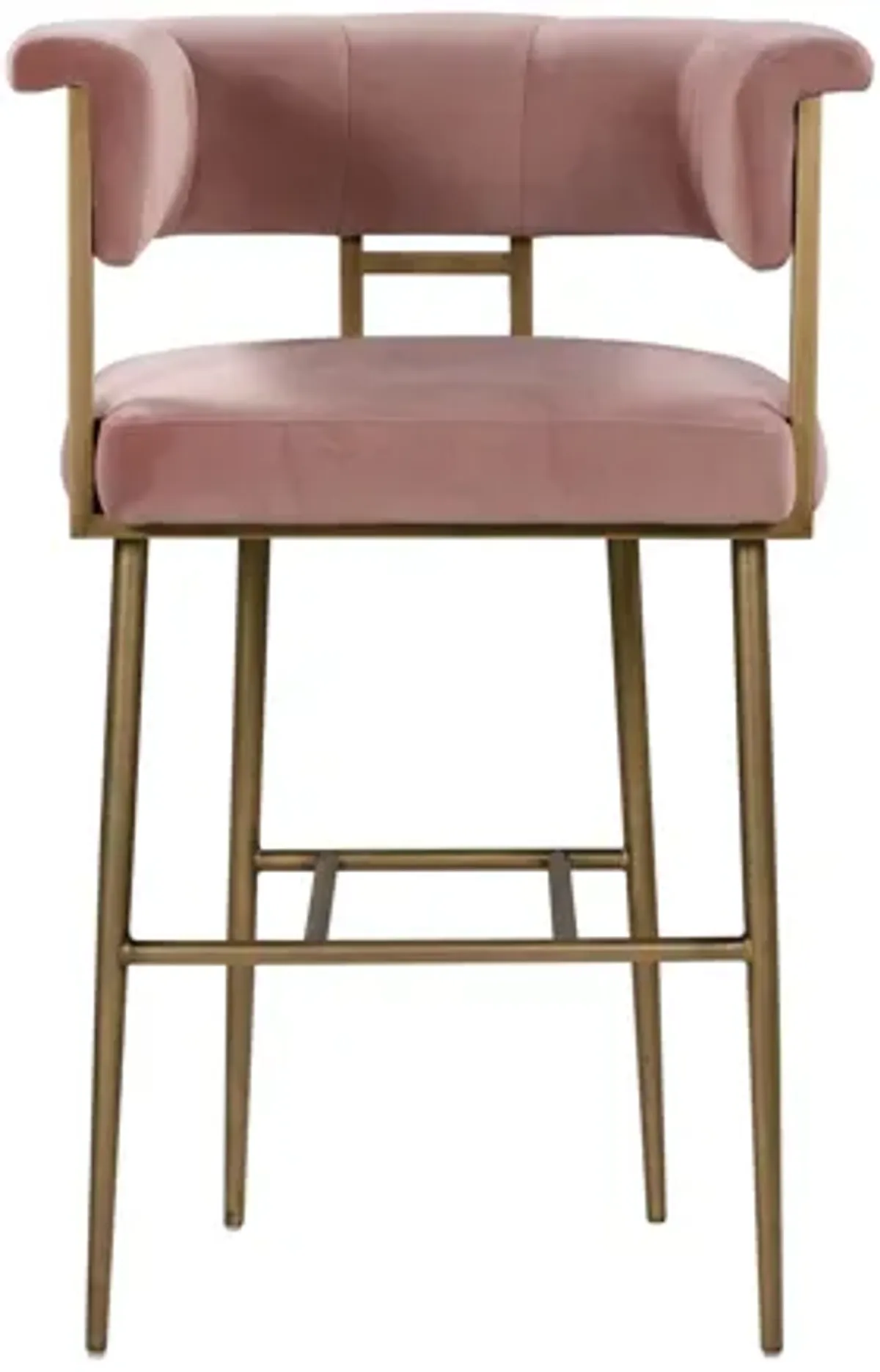 Astrid Blush Velvet Bar Stool