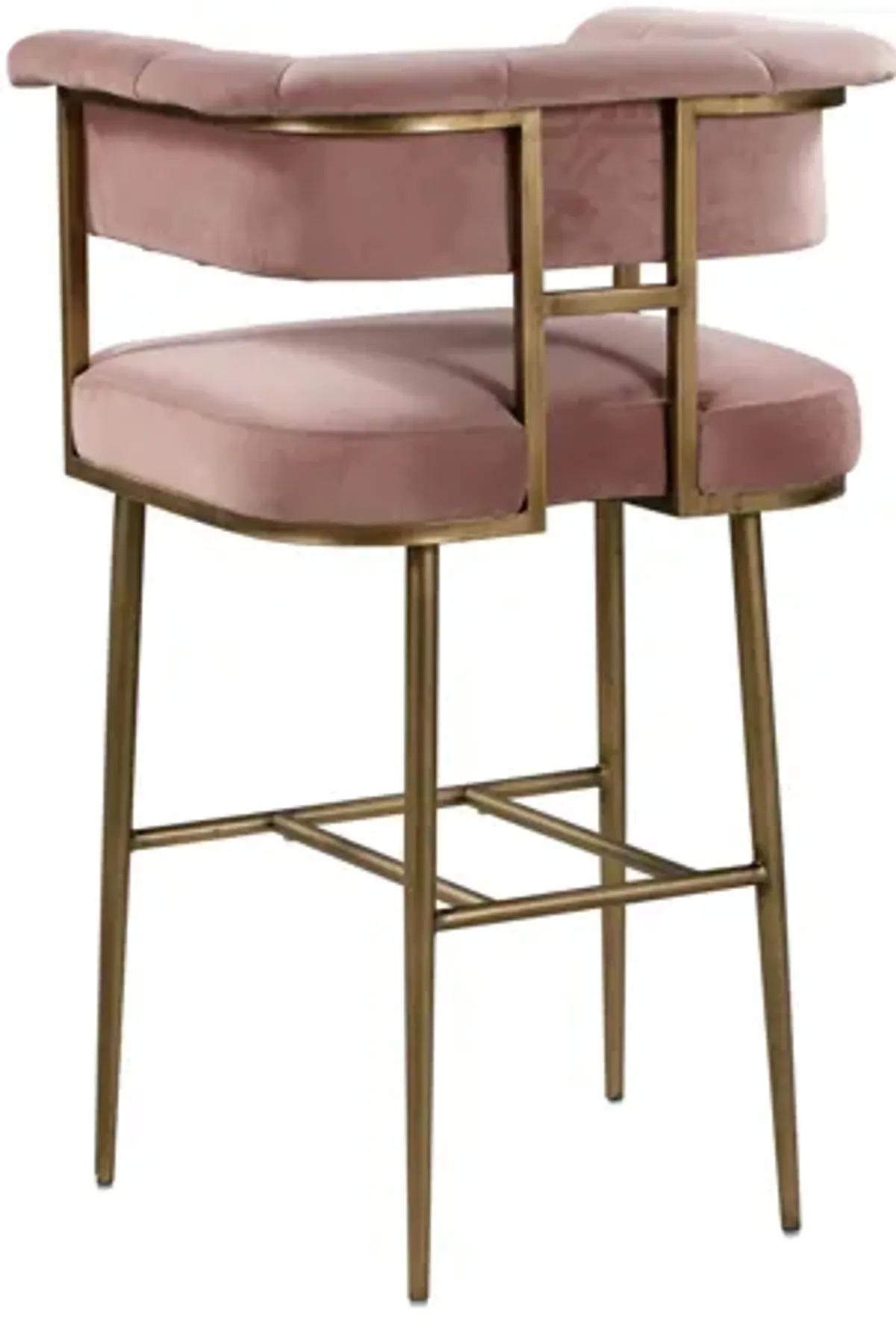 Astrid Blush Velvet Bar Stool