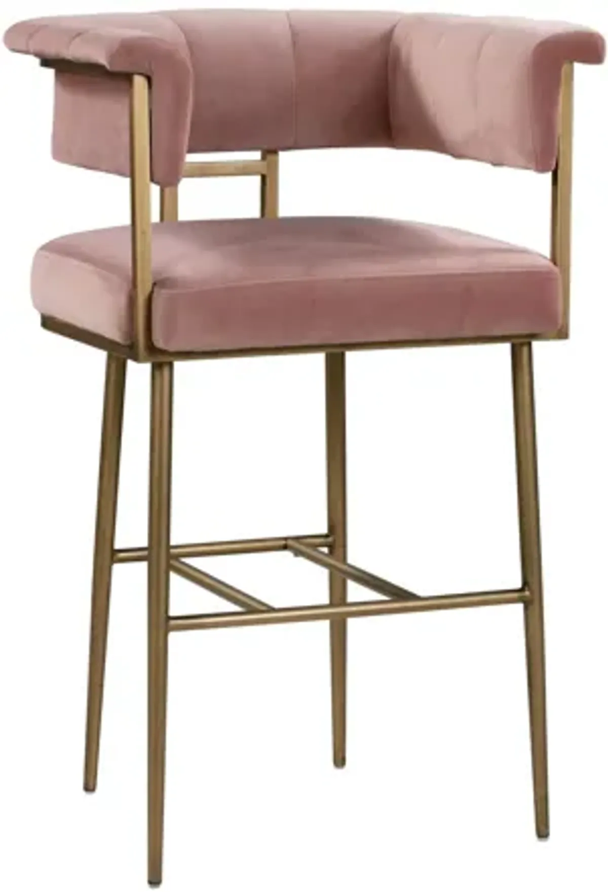 Astrid Blush Velvet Bar Stool