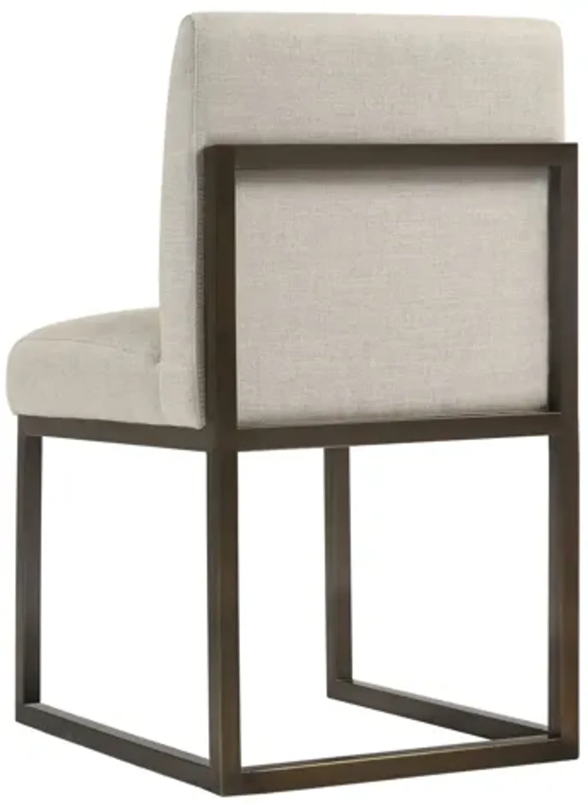 Haute Beige Linen Chair in Brass