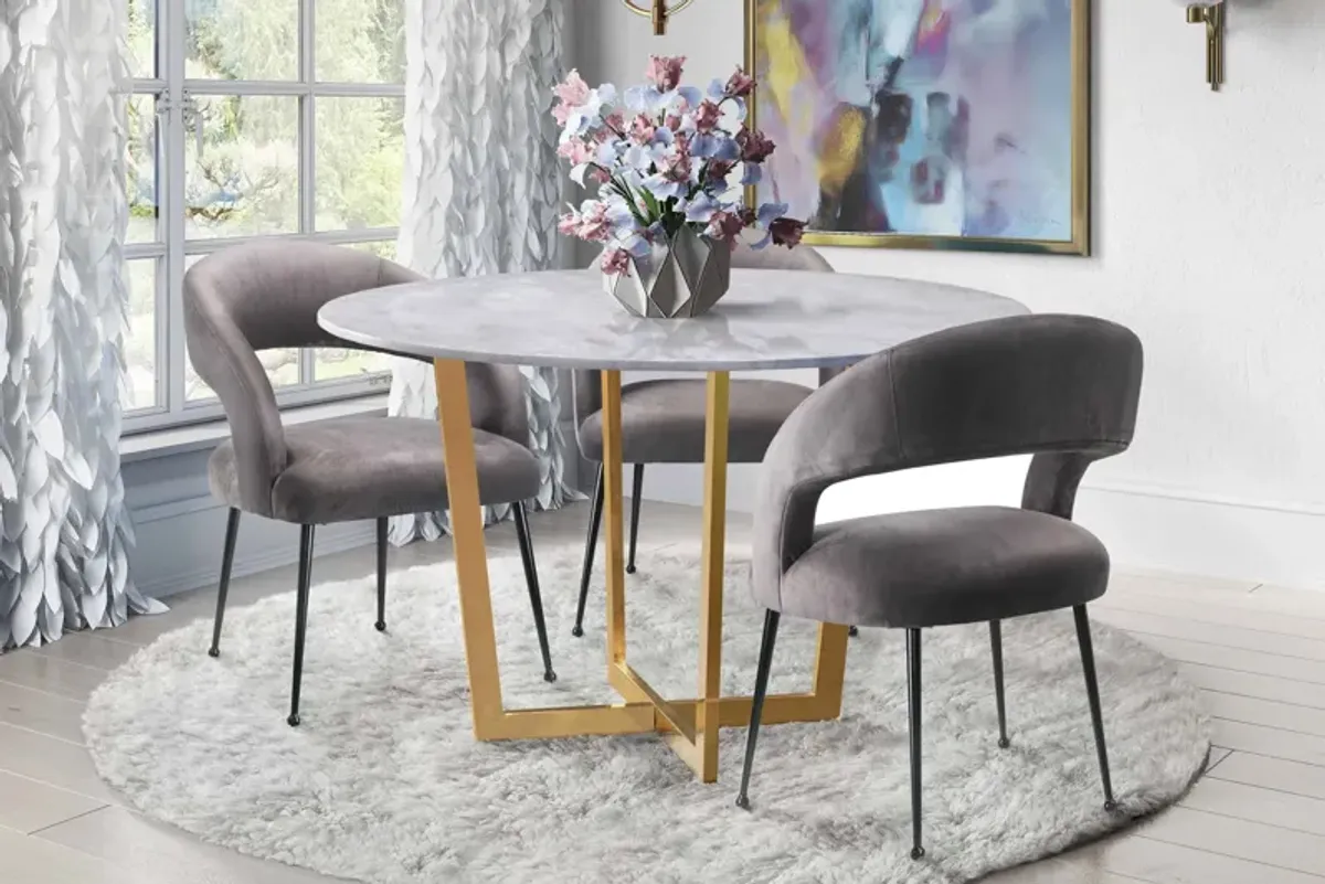 Rocco Grey Velvet Dining Chair