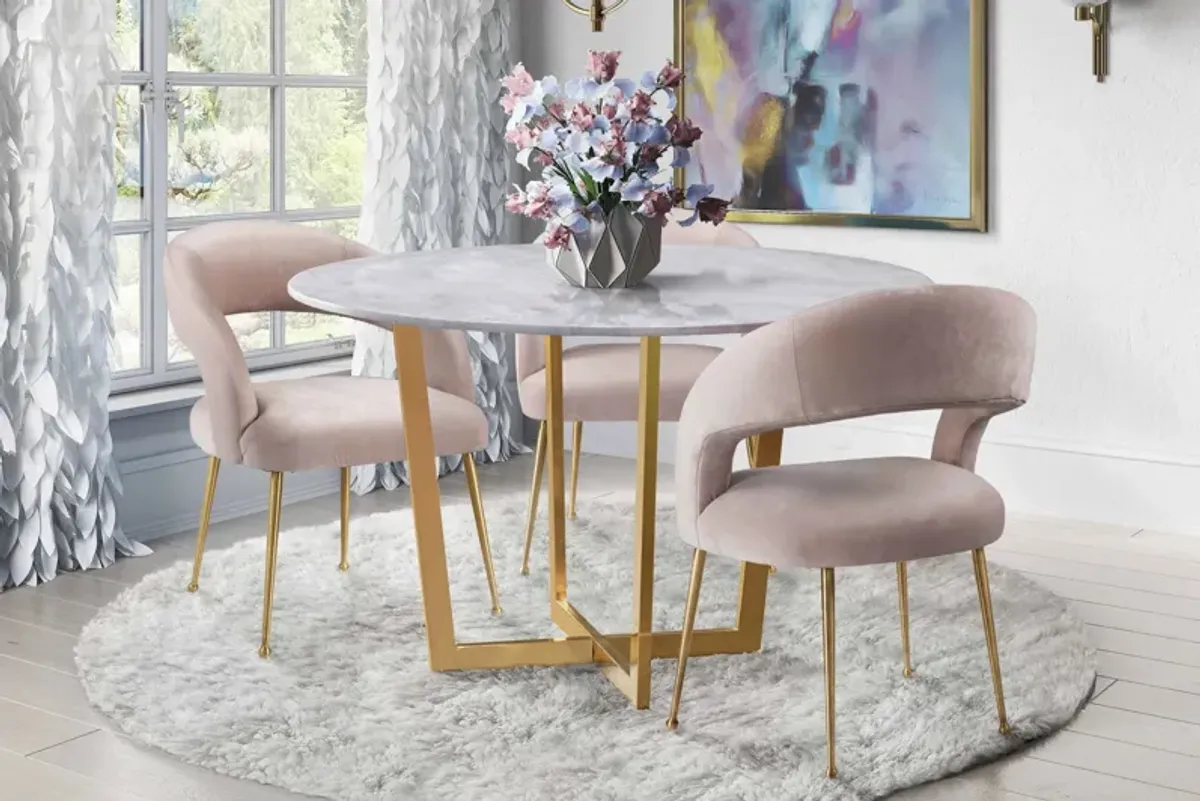 Rocco Blush Velvet Dining Chair