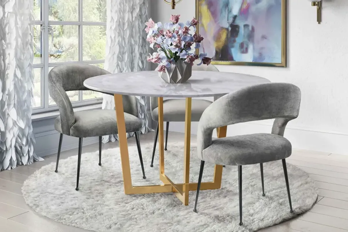 Rocco Slub Grey Dining Chair