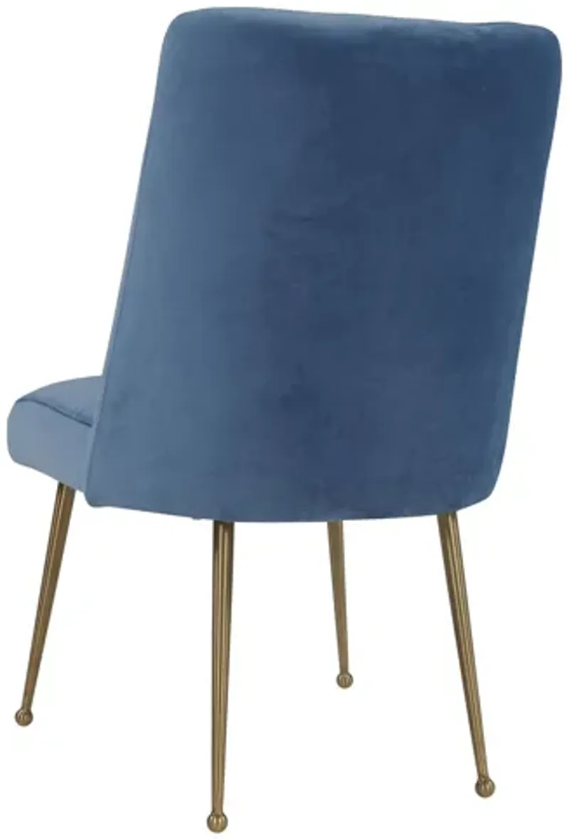 Batik Ocean Blue Velvet Dining Chair