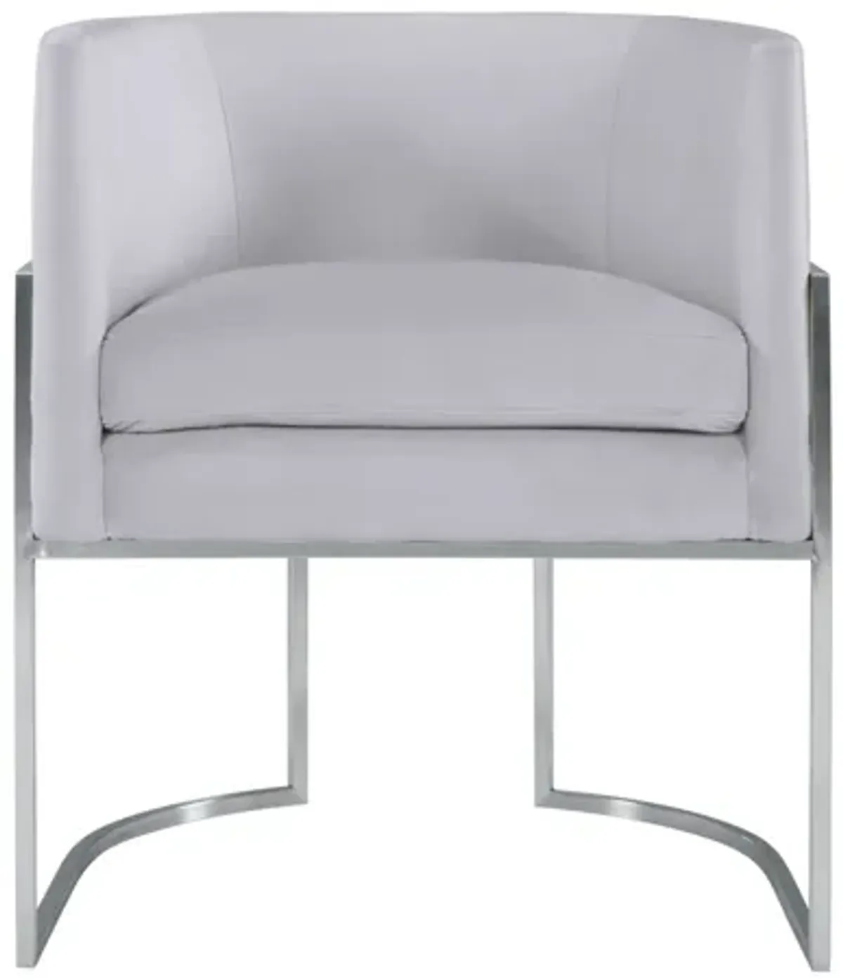 Giselle Grey Velvet Dining Chair with Silver Leg