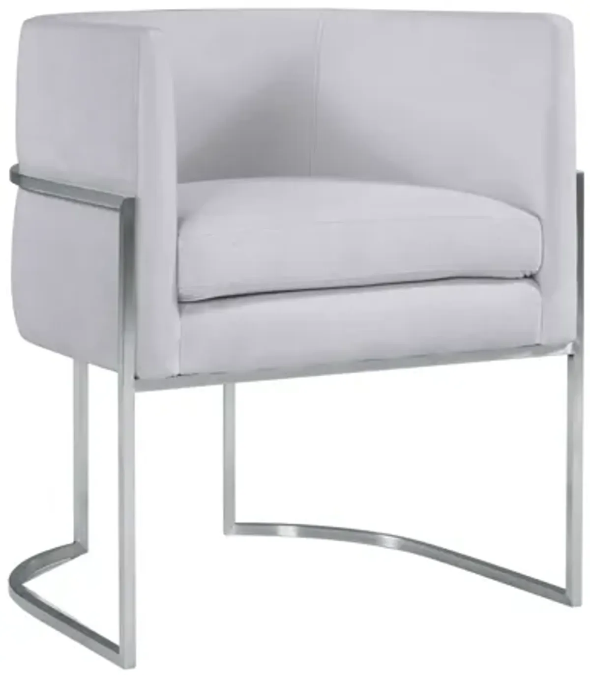 Giselle Grey Velvet Dining Chair with Silver Leg