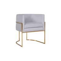 Giselle Grey Velvet Dining Chair with Gold Leg