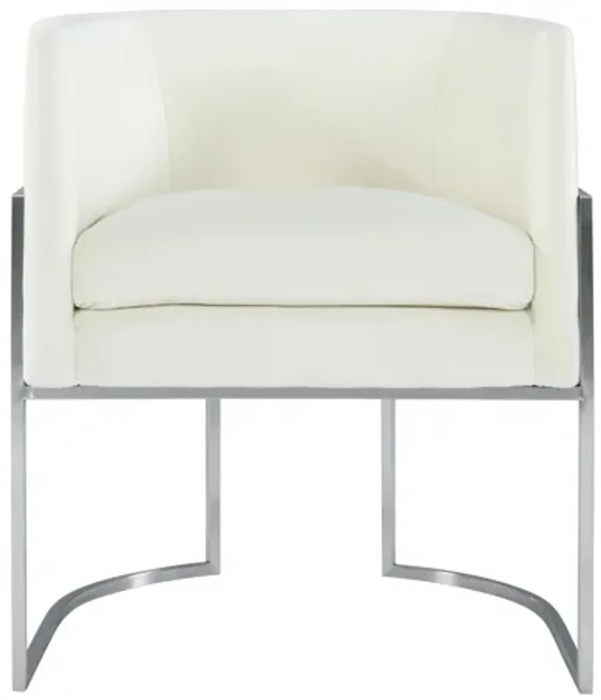 Giselle Cream Velvet Dining Chair Silver Leg