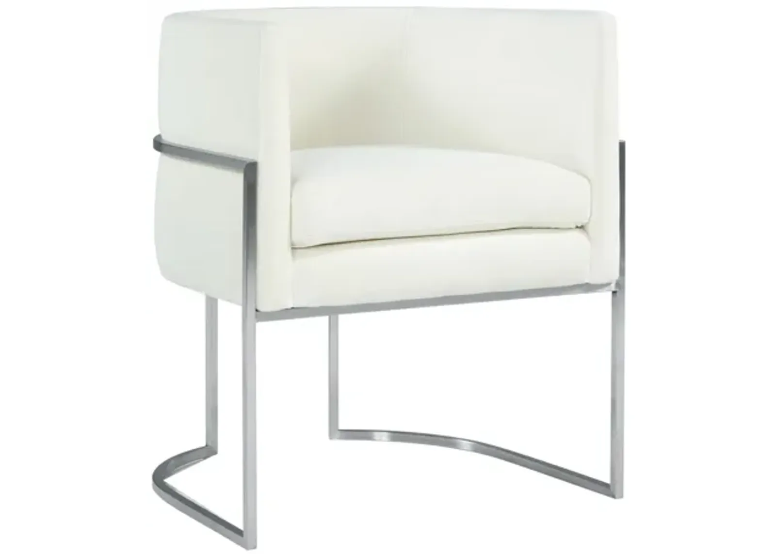 Giselle Cream Velvet Dining Chair Silver Leg