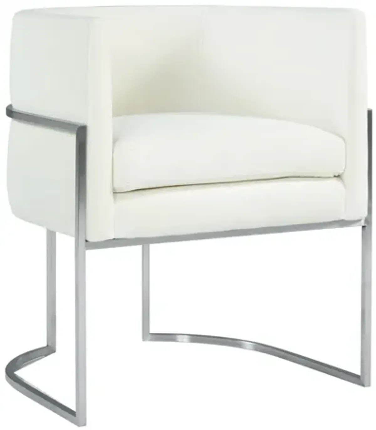 Giselle Cream Velvet Dining Chair Silver Leg