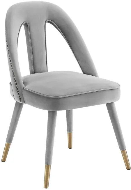 Petra Light Grey Velvet Side Chair