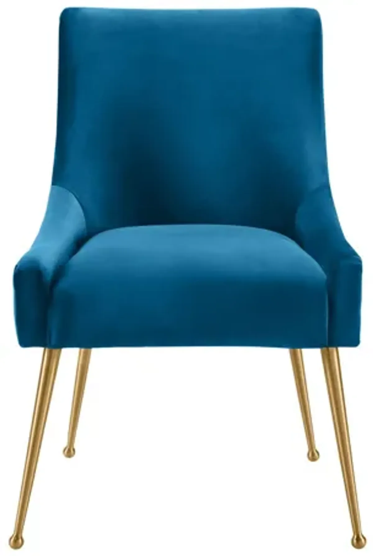 Beatrix Pleated Navy Velvet Side Chair