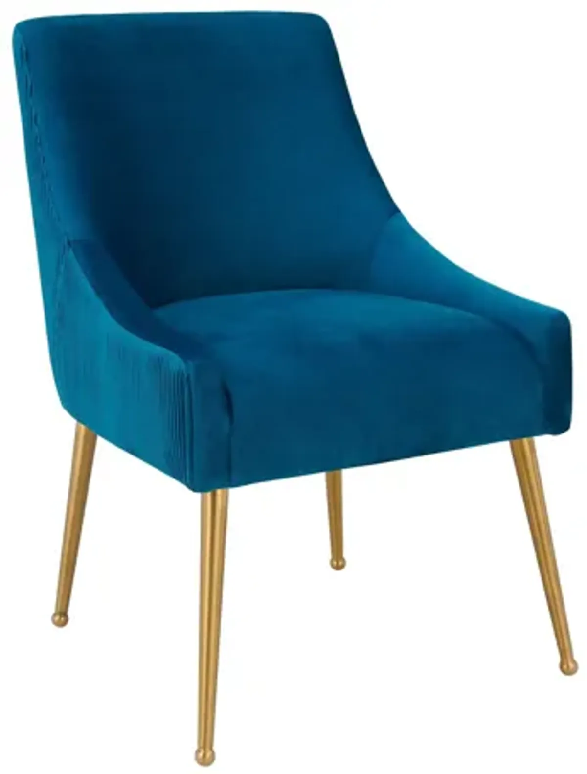 Beatrix Pleated Navy Velvet Side Chair