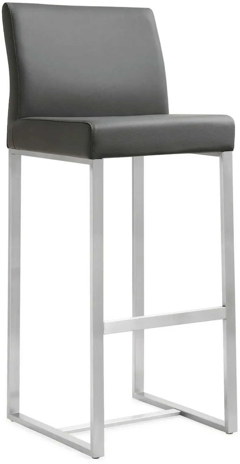 Denmark Grey Stainless Steel Barstool (Set of 2)