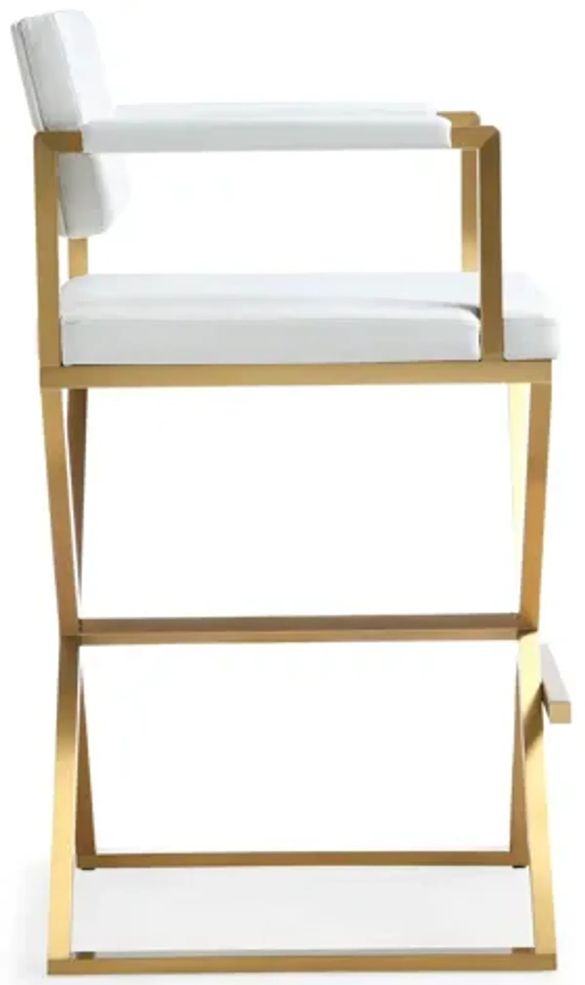 Director White Gold Steel Barstool