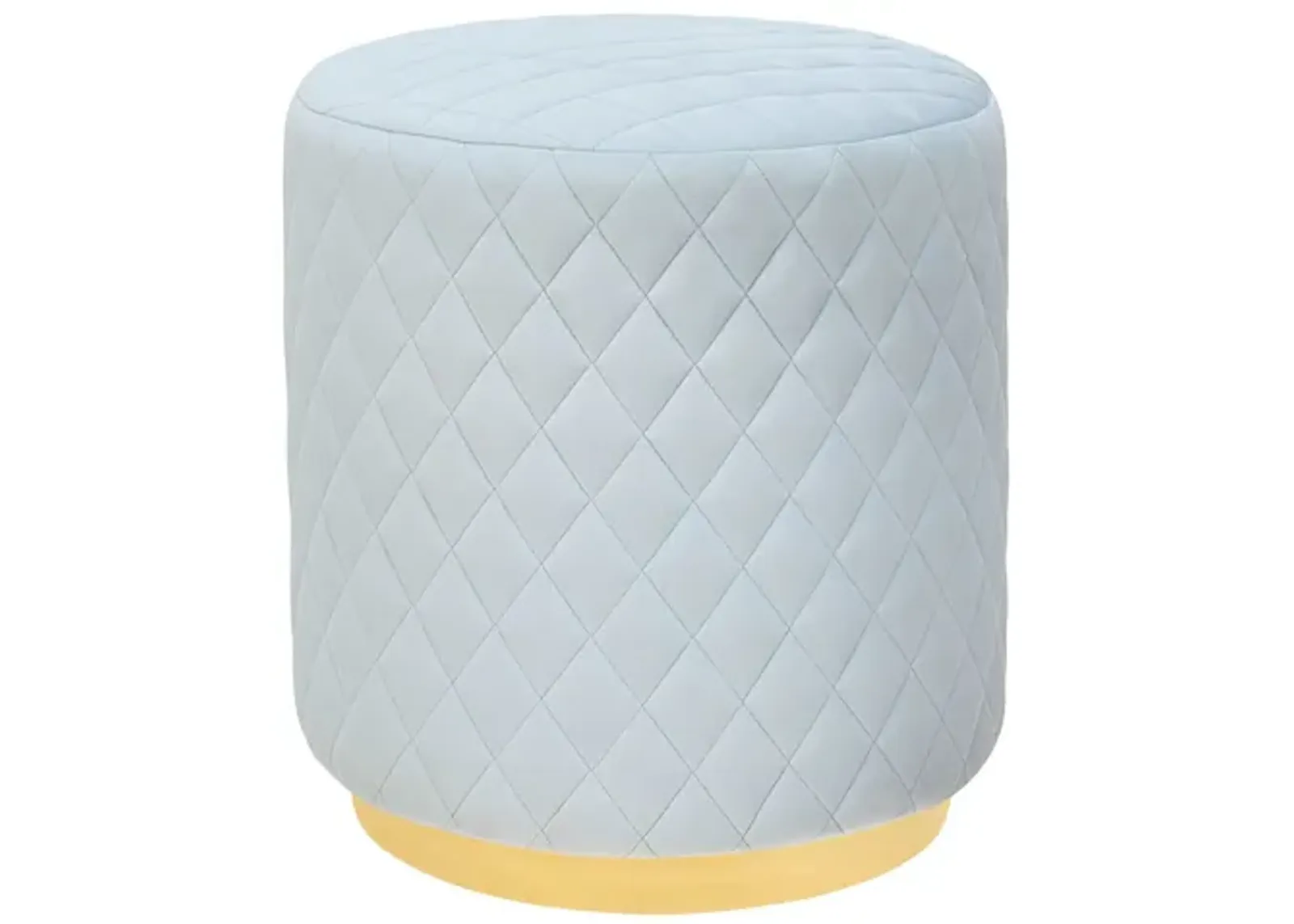 Abir Light Blue Velvet Ottoman