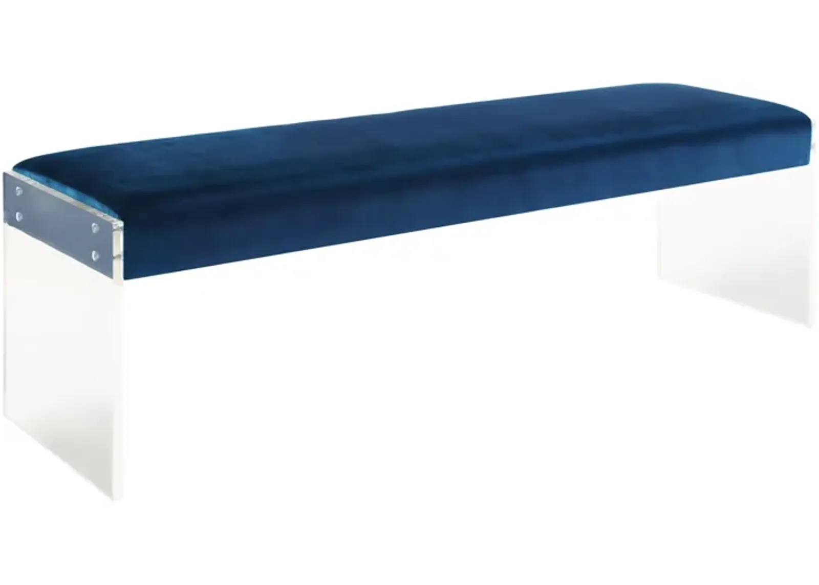 Envy Blue Velvet/Acrylic Bench