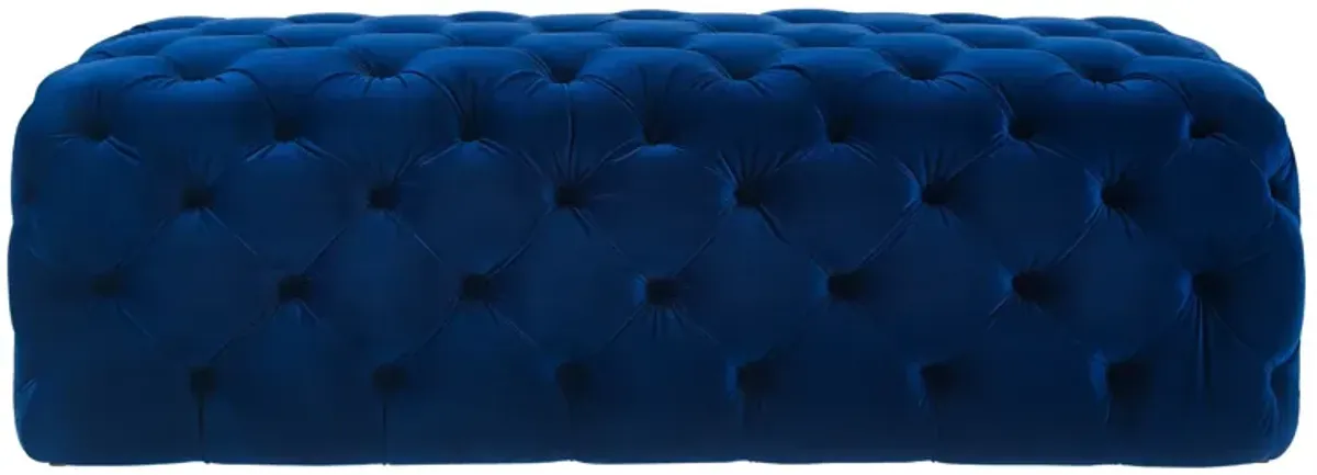 Kaylee Navy Velvet Ottoman