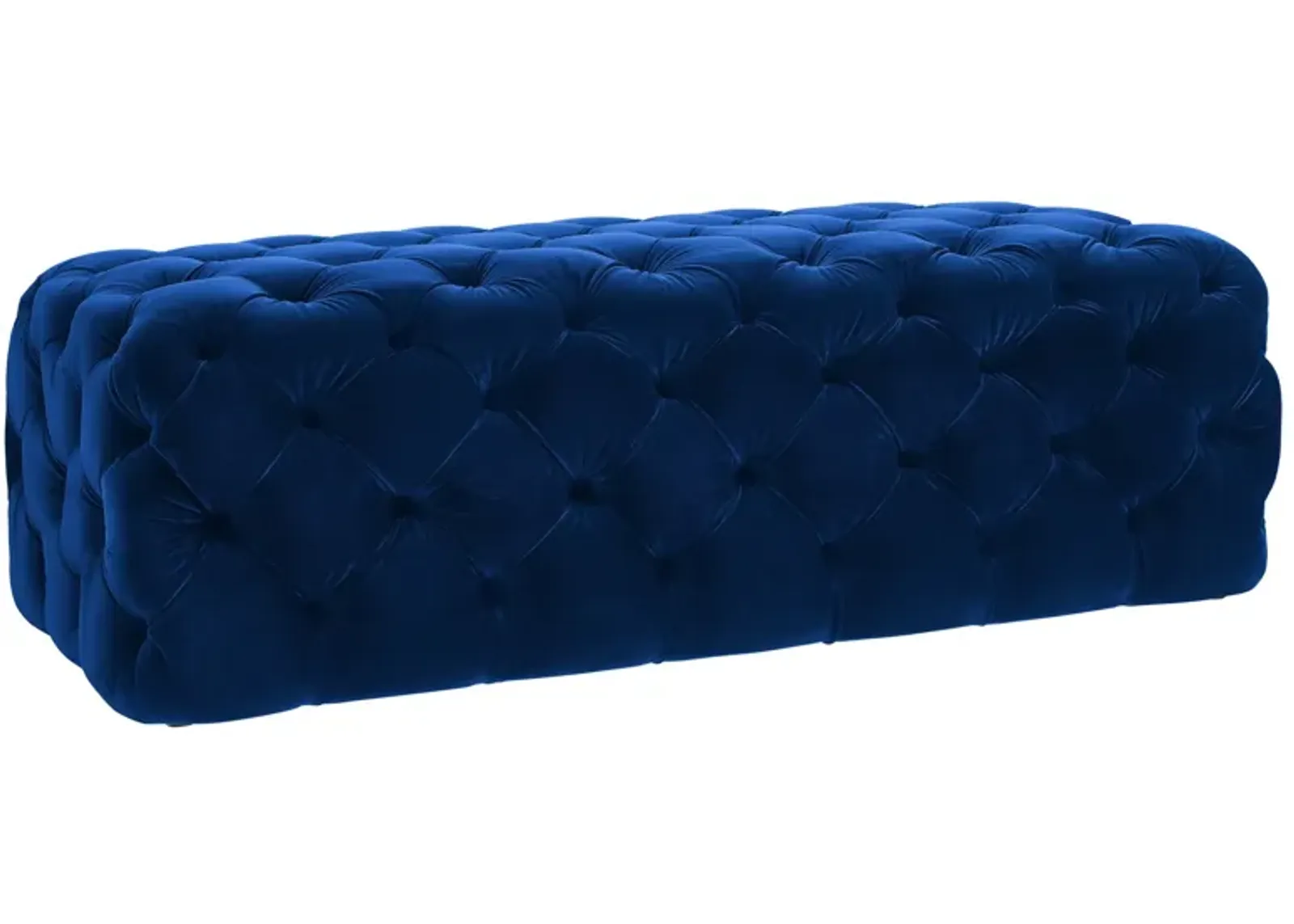 Kaylee Navy Velvet Ottoman