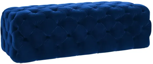 Kaylee Navy Velvet Ottoman