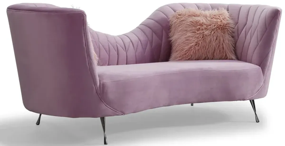 Eva Blush Velvet Sofa