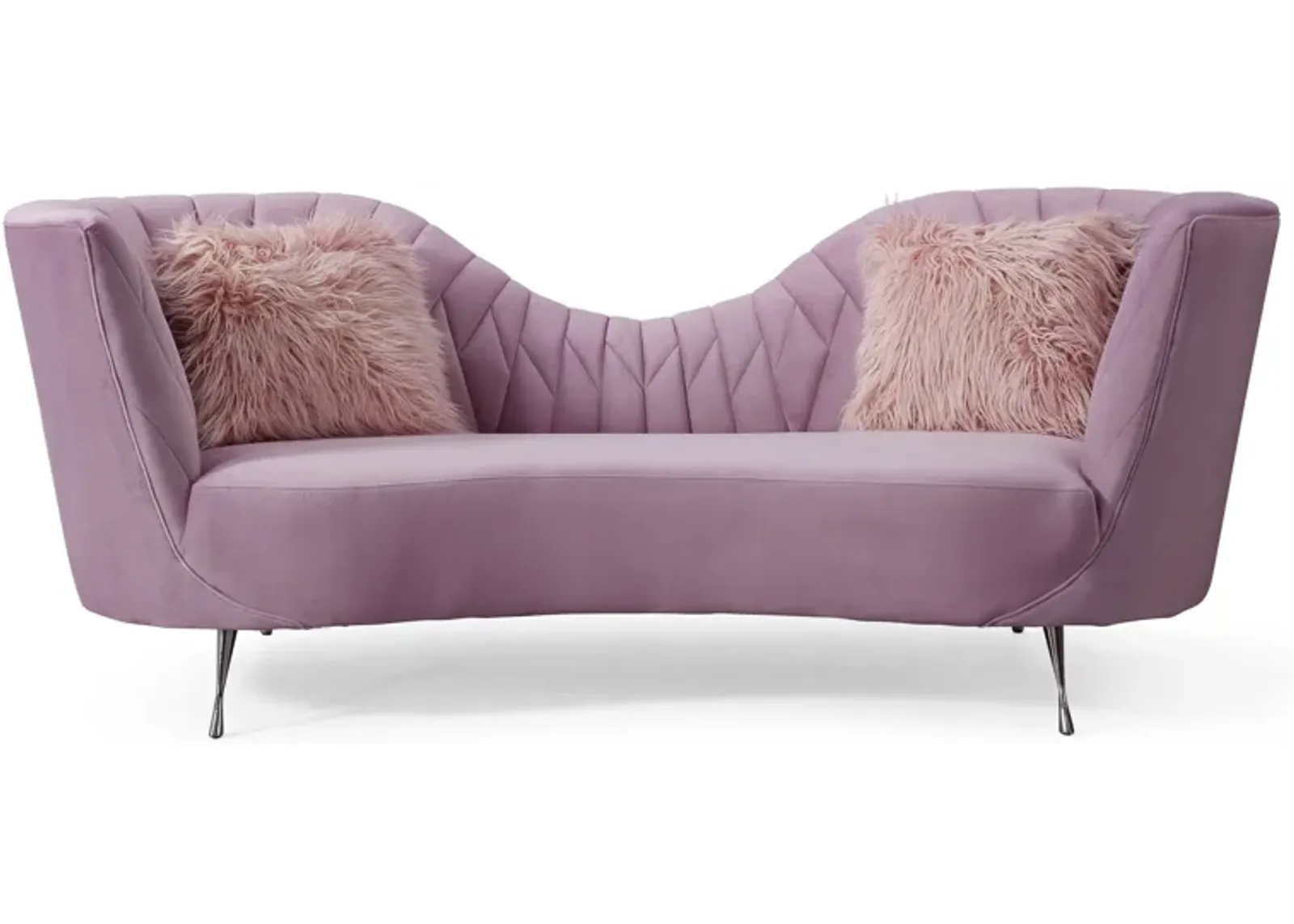 Eva Blush Velvet Sofa