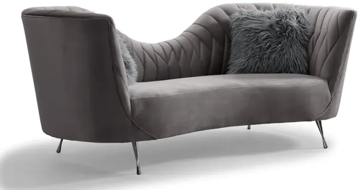 Eva Grey Velvet Sofa