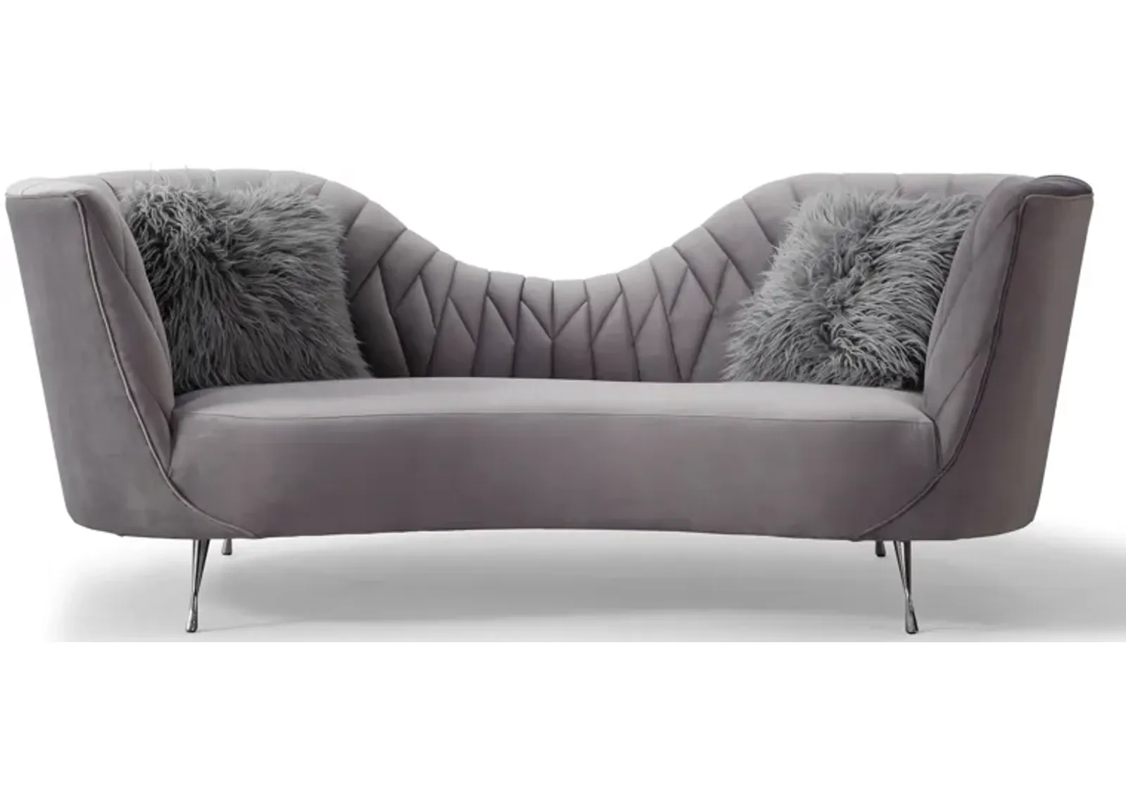 Eva Grey Velvet Sofa