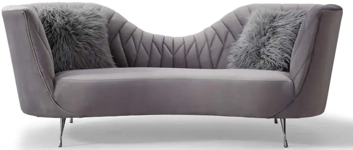 Eva Grey Velvet Sofa