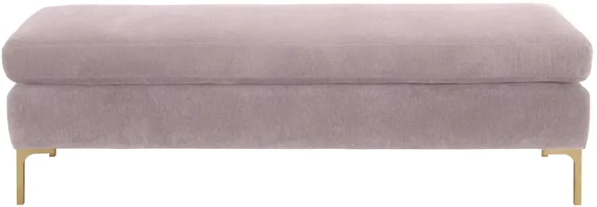 Delilah Blush Textured Velvet Bench