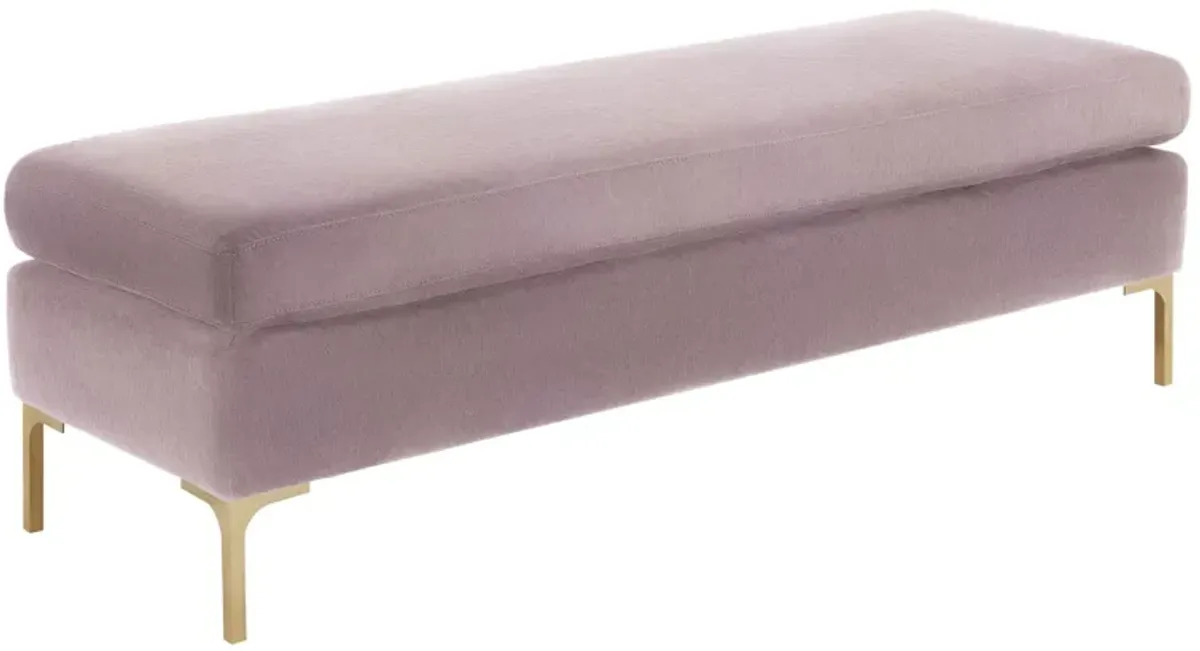 Delilah Blush Textured Velvet Bench