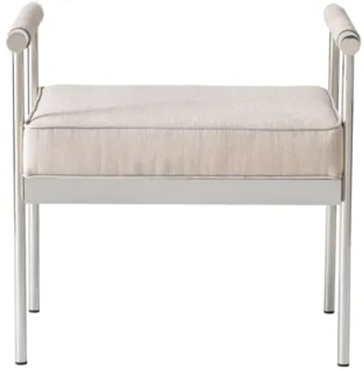 Diva Cream Velvet Bench