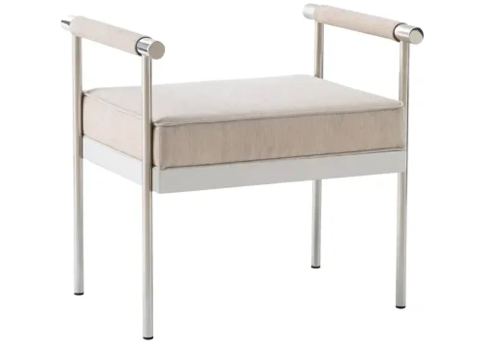 Diva Cream Velvet Bench